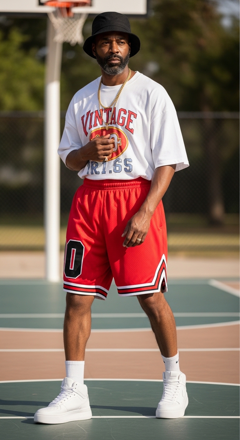 11 90s Outfit Men Will Make You Beautiful Retro Basketball Shorts Fit