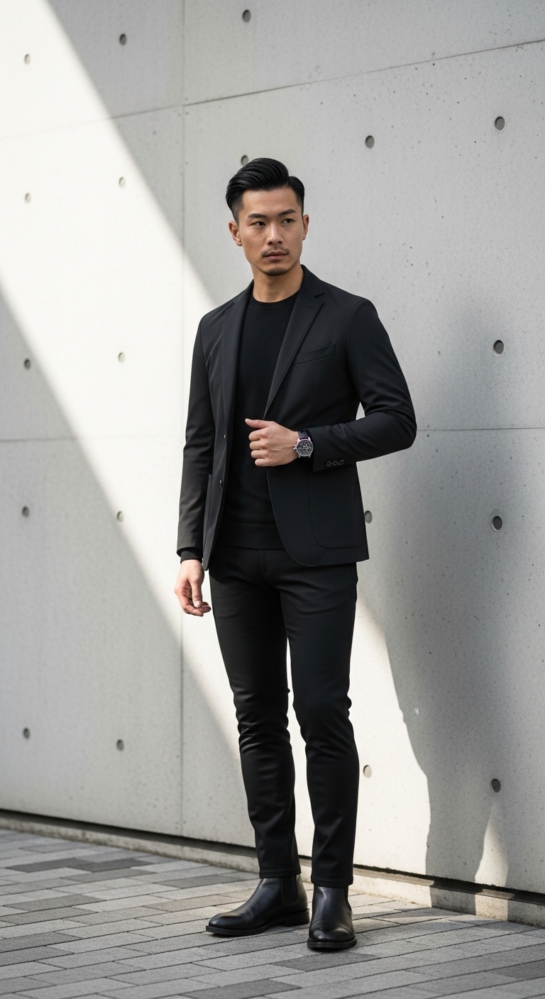 11 Black Blazer Outfit For Men Only You Need To Try Minimalist Monochrome Outfit