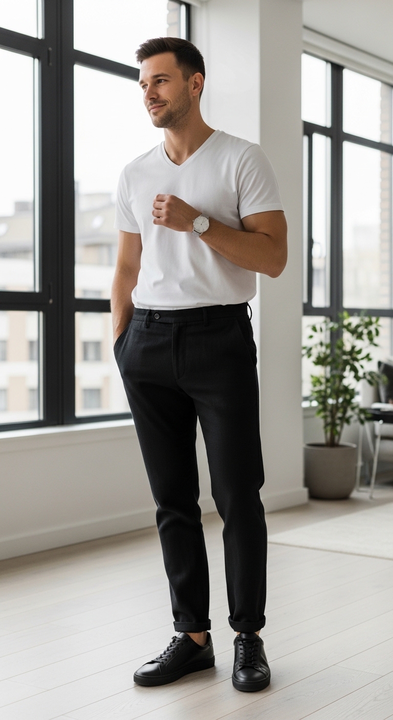 11 Black Pants Outfit For Men Only To Elevate Your Style Minimalist Black Pants Look