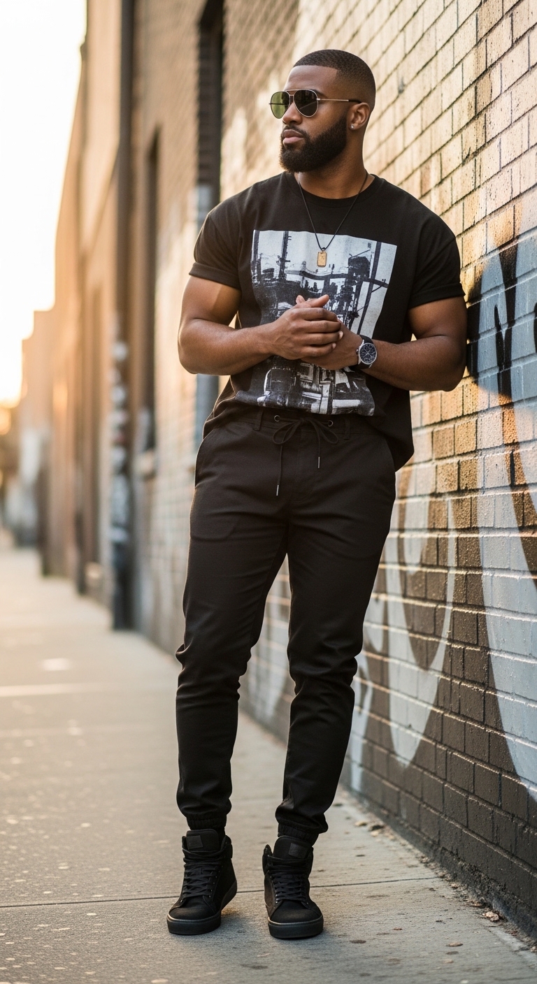 11 Black Pants Outfit For Men Only To Elevate Your Style Streetwear-Inspired Black Pants Fit