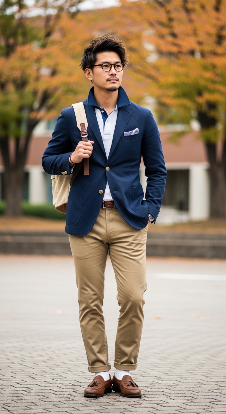 11 Blue Blazer For Outfit Men Only To Elevate Your Style Preppy Campus Style