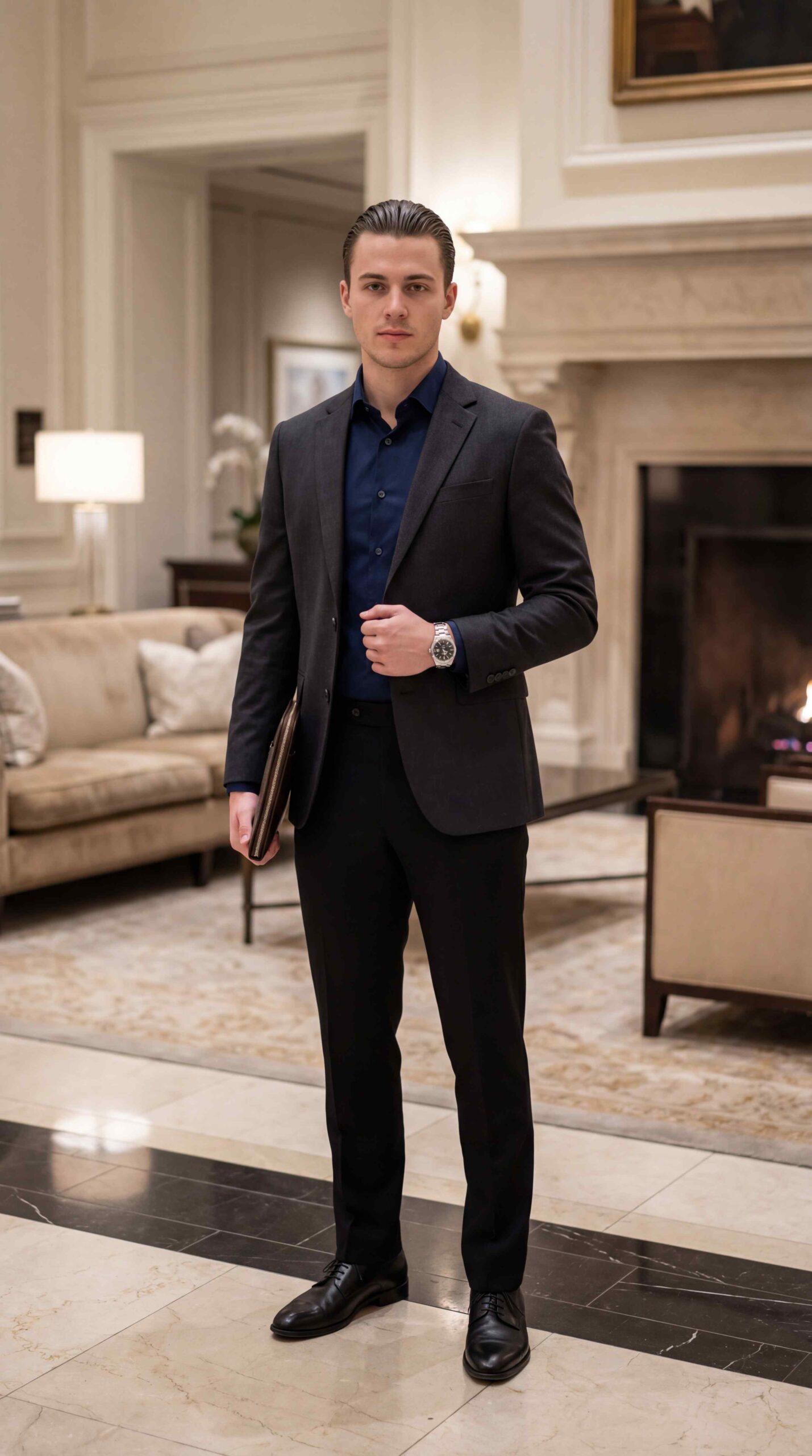 11 Blue Shirt Outfit Men That Are Trending Now Classic Navy Shirt Formal