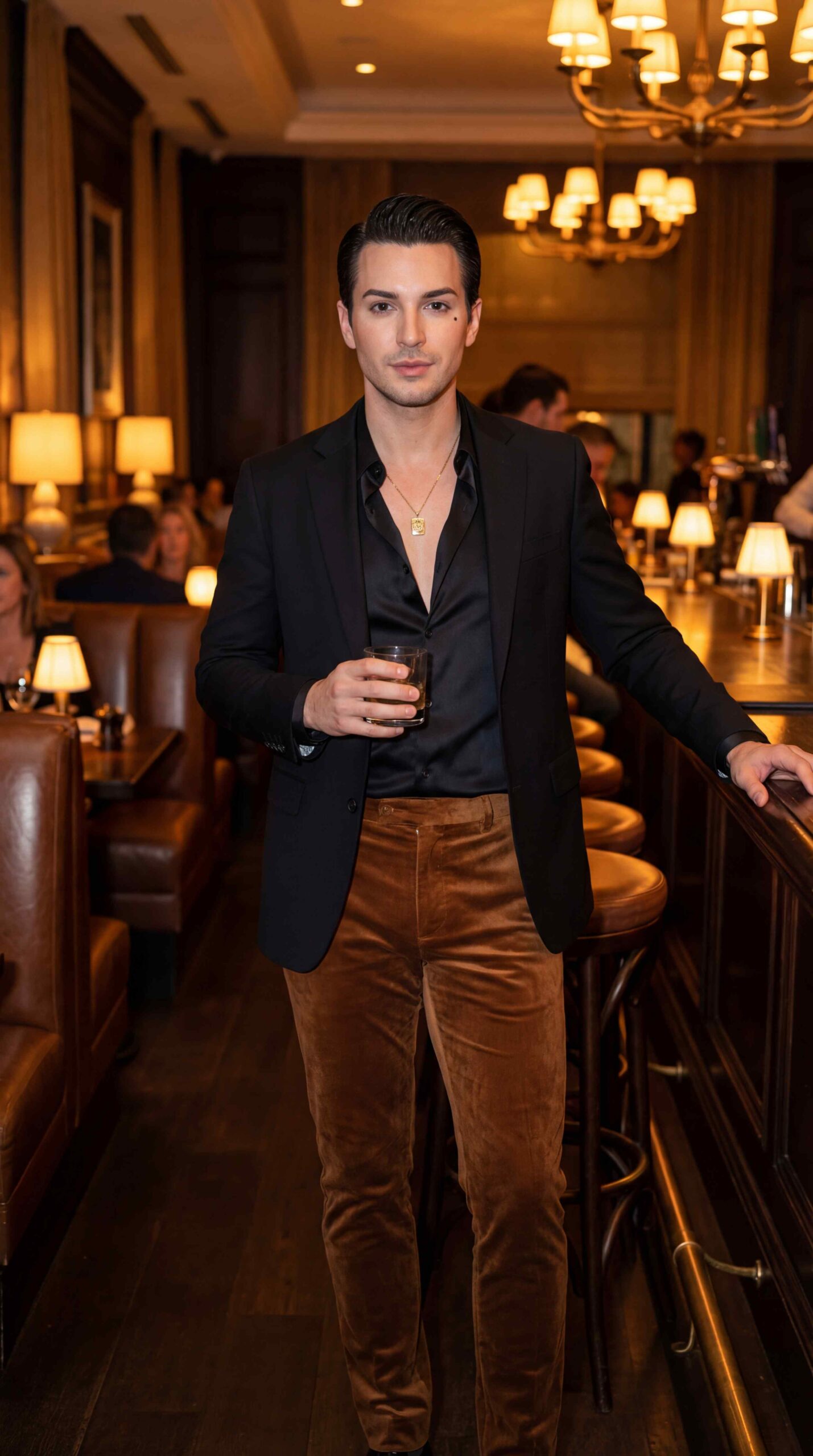 Brown Velvet Pants Evening