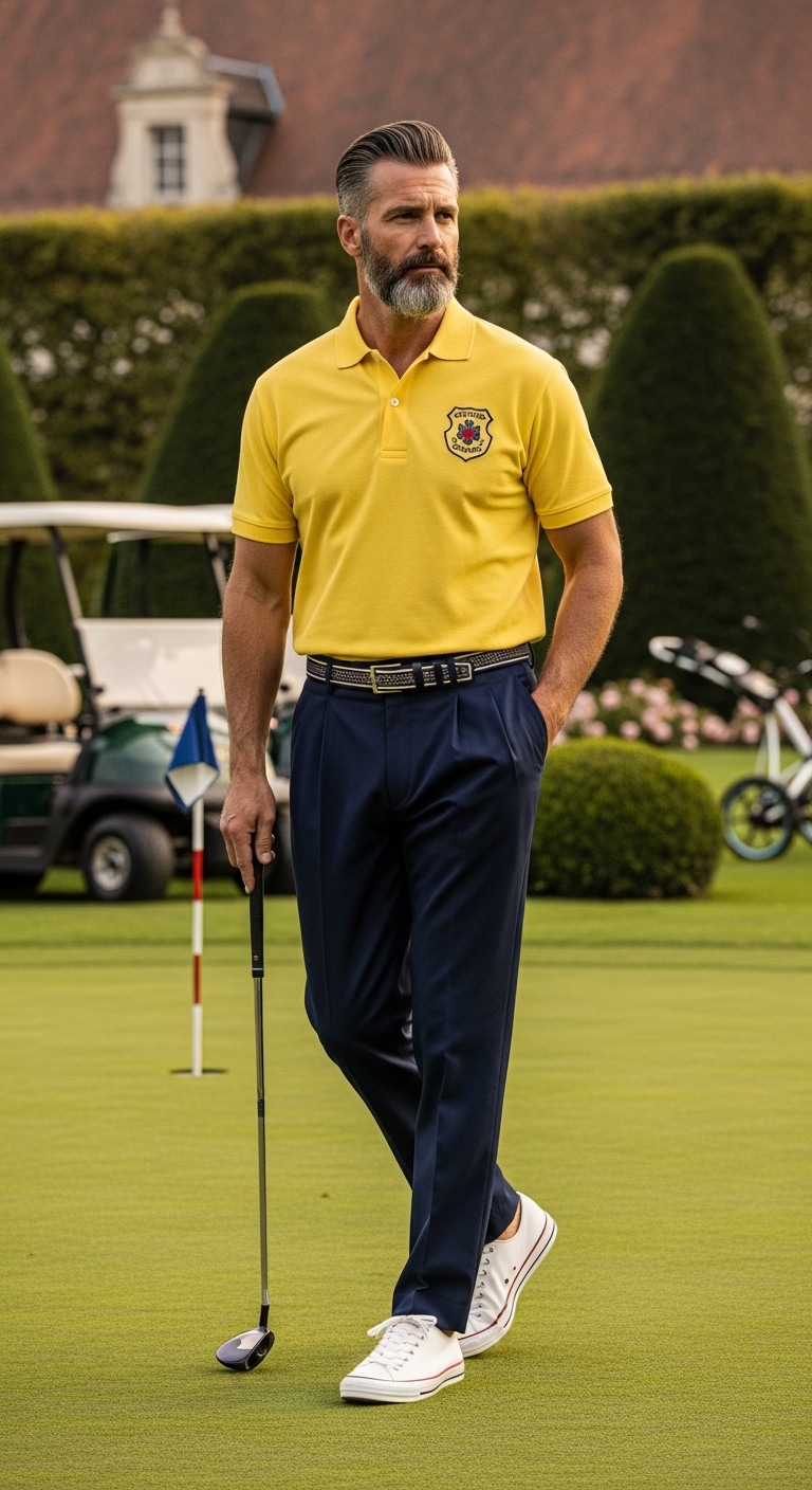 11 Golf Outfit For Men Only That Look Stunning Vintage-Inspired Golf Polo Look