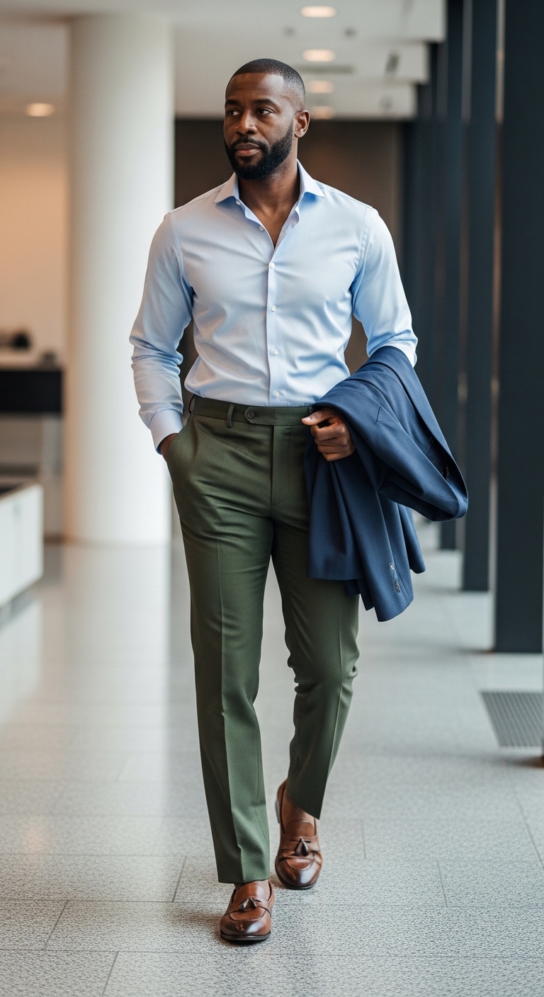 11 Green Pants Outfit Men Will Make You Beautiful Business Casual Twist