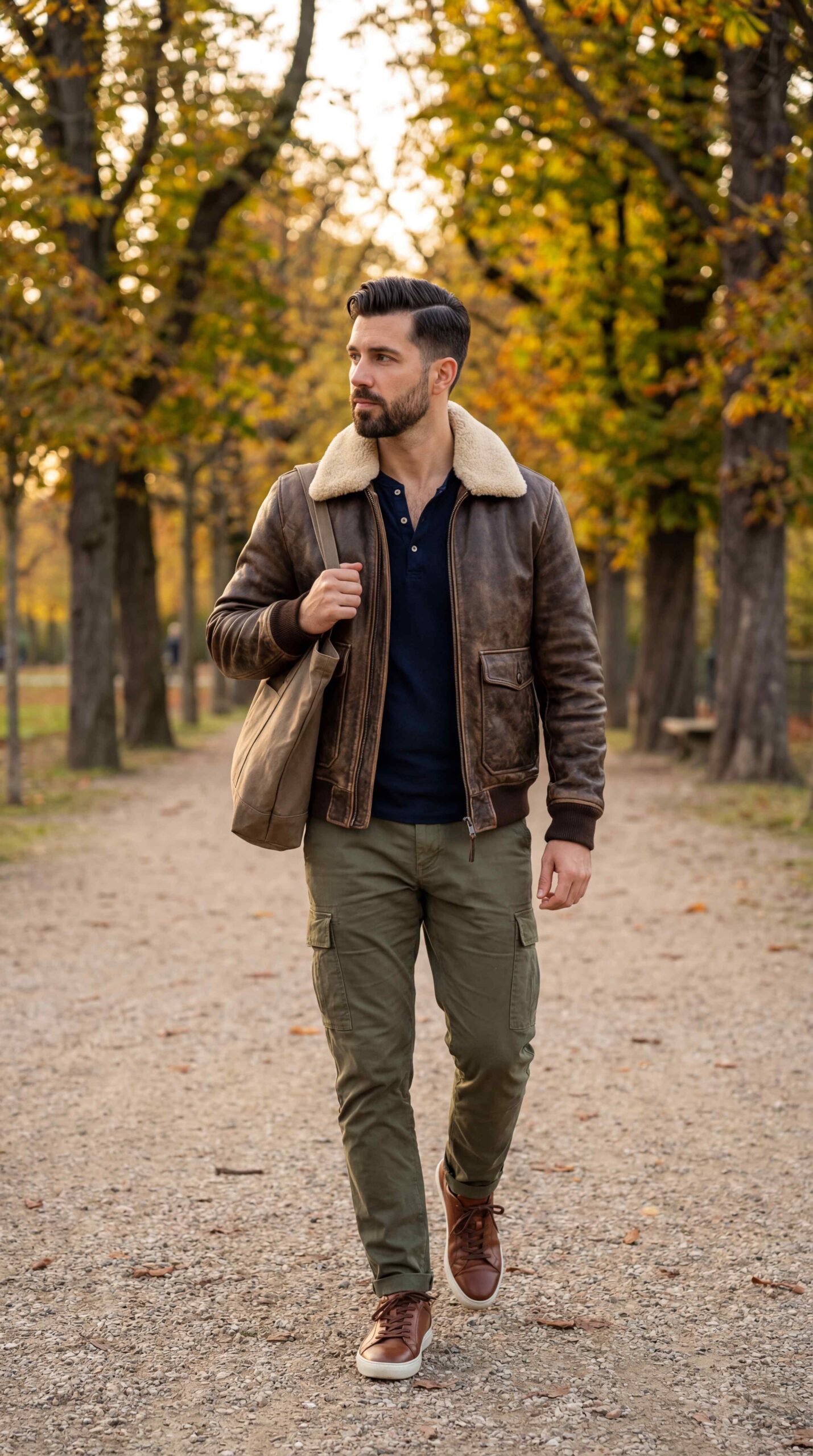 11 Leather Jacket Outfit Men You Will Love Brown Leather Bomber Casual