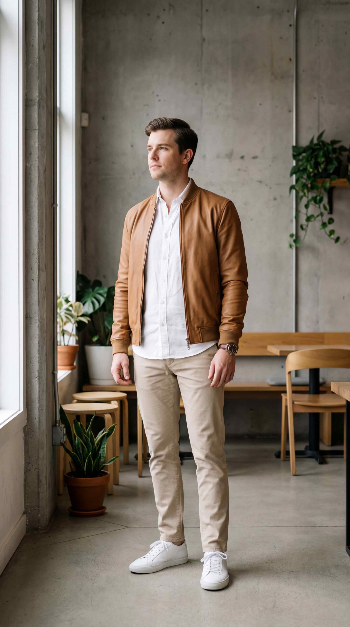 11 Leather Jacket Outfit Men You Will Love Minimalist Tan Leather