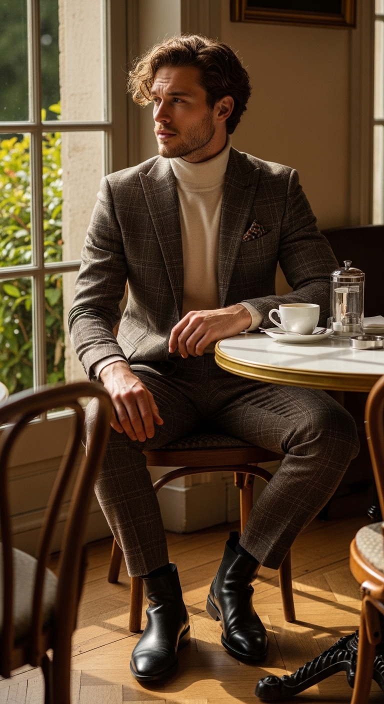 11 Office Outfit For Men Only That Look Stunning Brown Tweed Suit