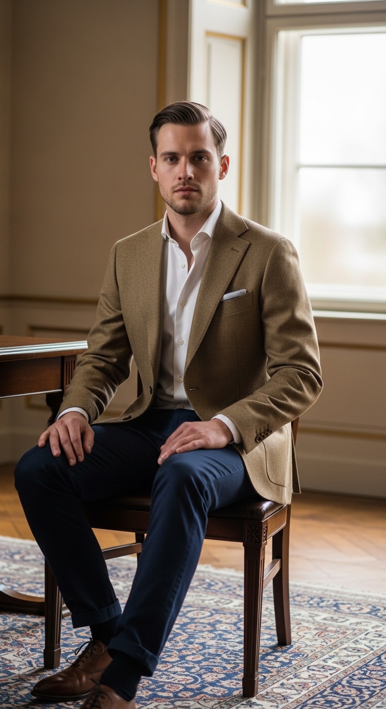 11 Office Outfit For Men Only That Look Stunning Khaki Wool Blazer