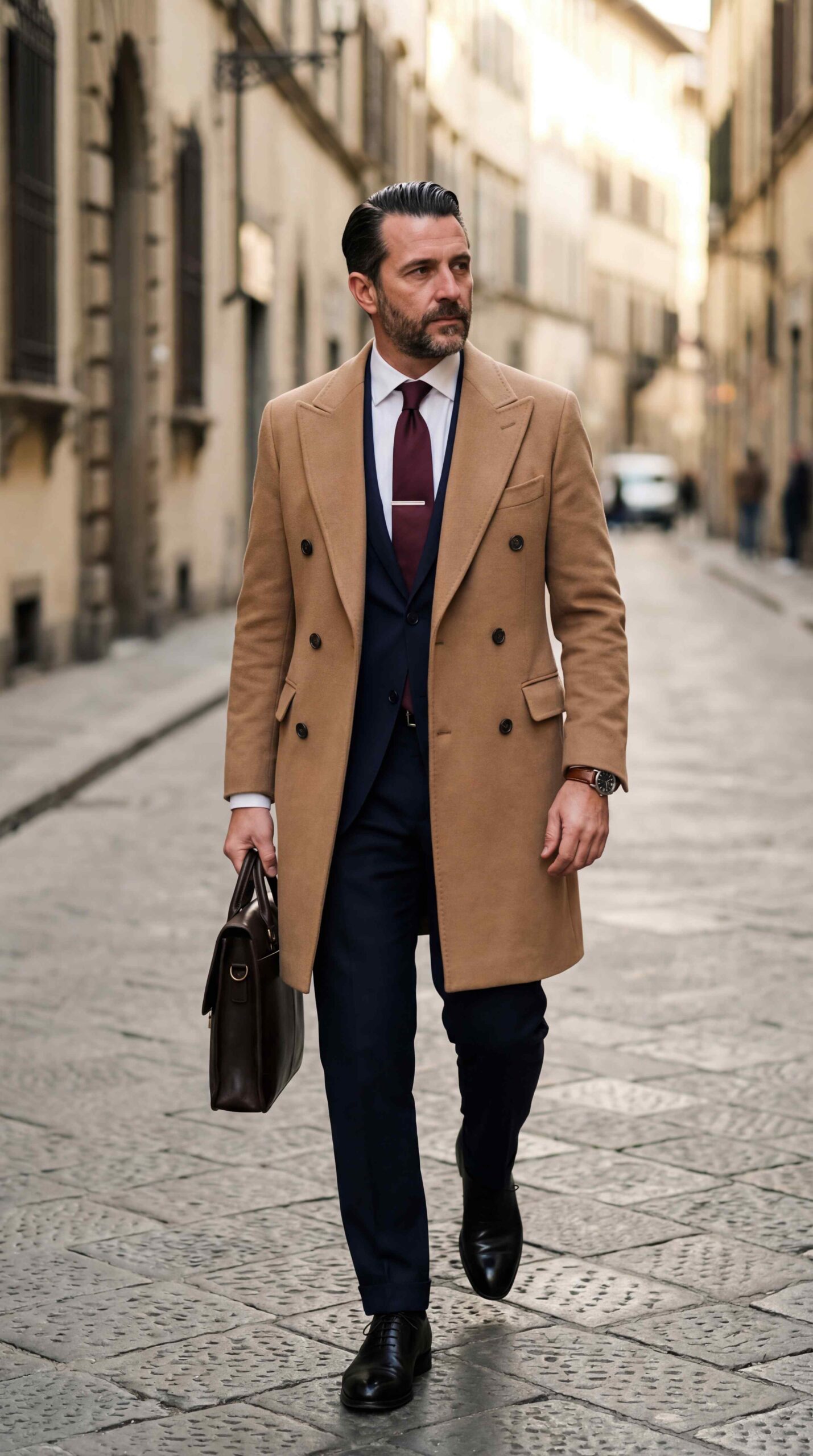 11 Old Money Men Outfit To Wear In 2026 Double-Breasted Overcoat Street Style