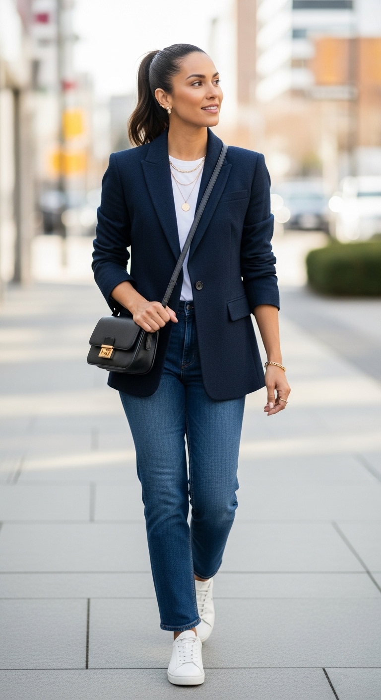 11 Old Money Outfit Women To Elevate Your Style Tailored Blazer & Jeans