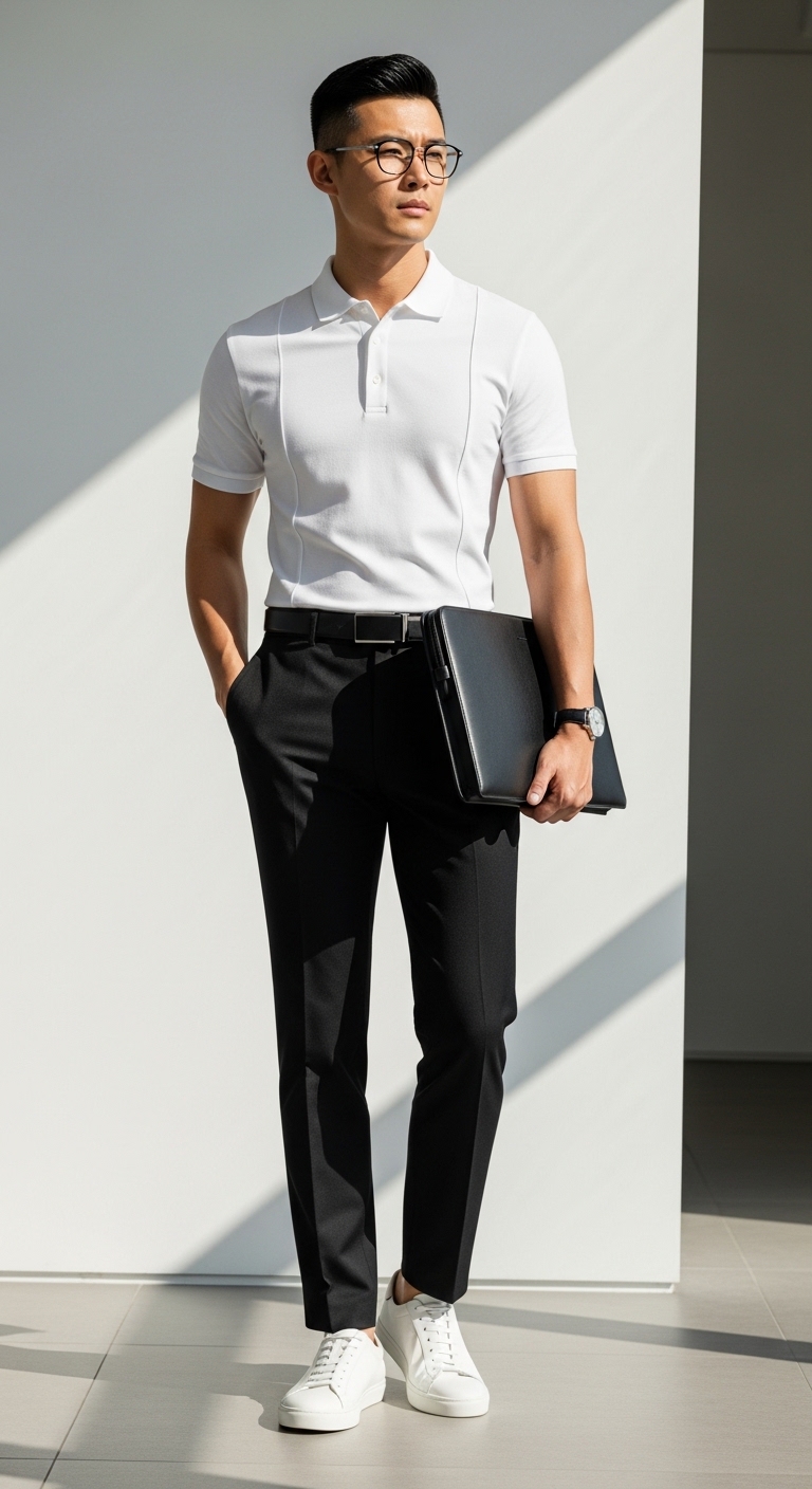 Minimalist Polo Outfit Men