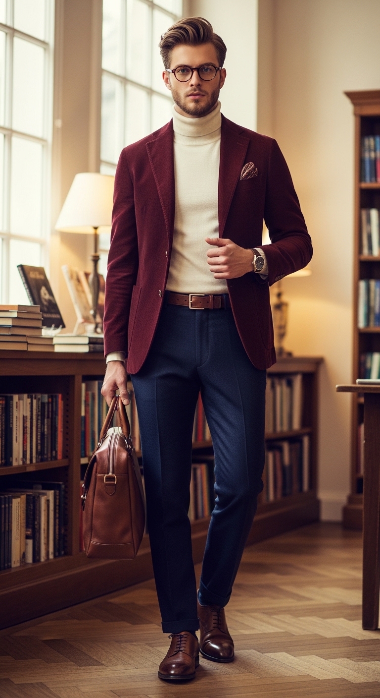 Burgundy Corduroy Smart Casual
