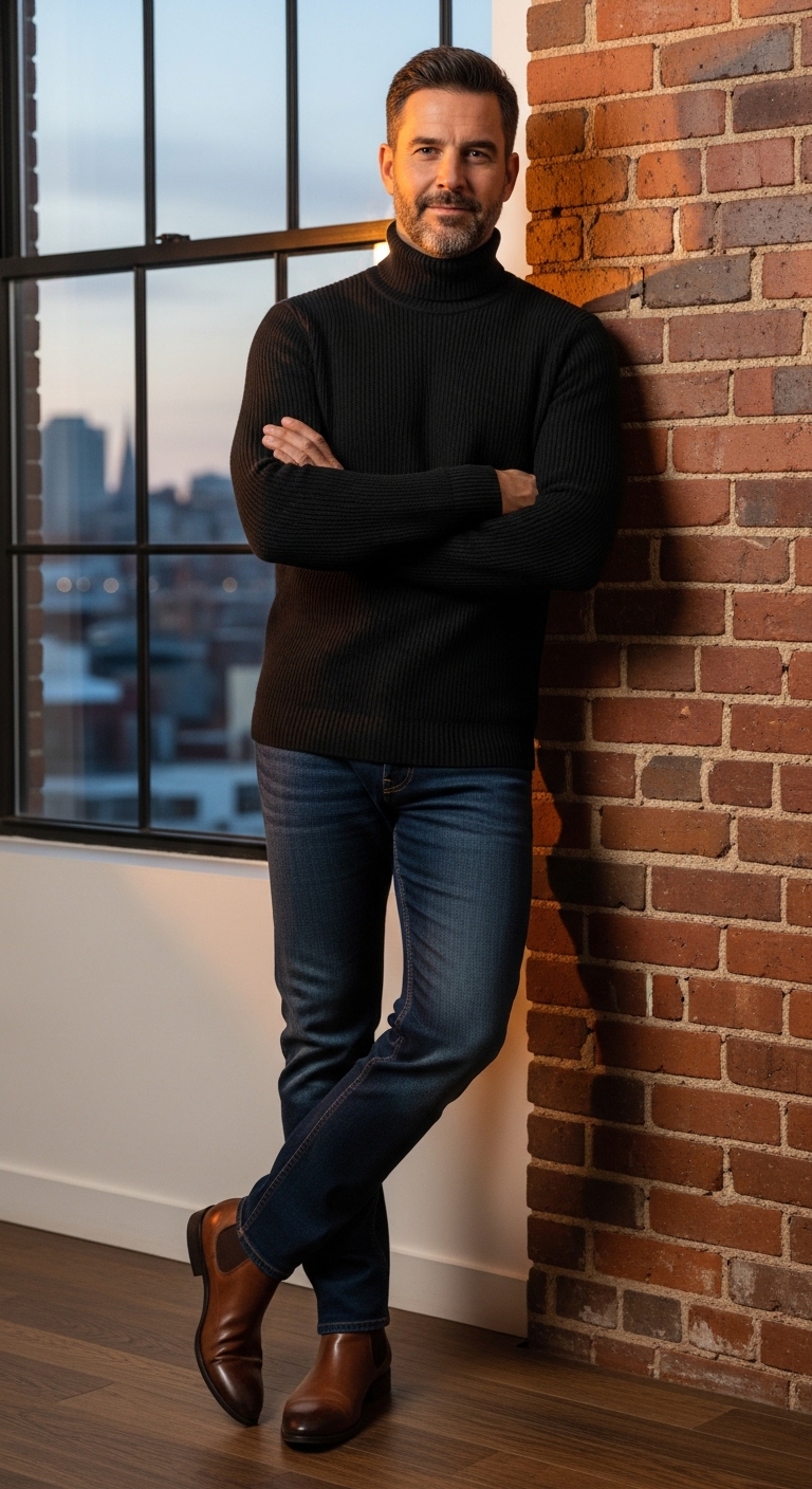 11 Turtle Neck Outfit For Men Only That Look Stunning Smart Casual Creative Look