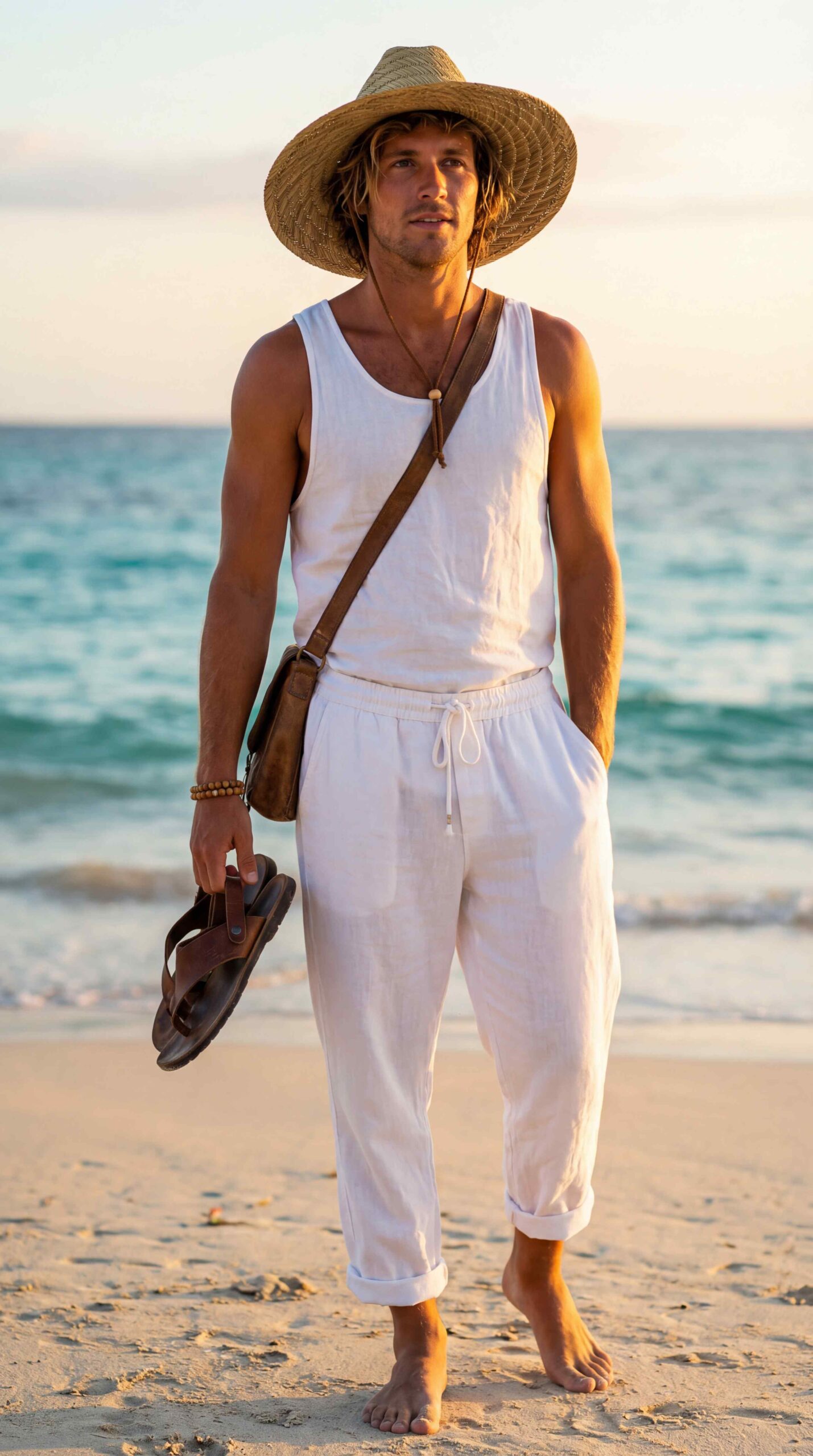 Summer Linen White Pants